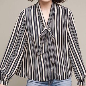 Anthropologie eri + ali Chiffon bow blouse